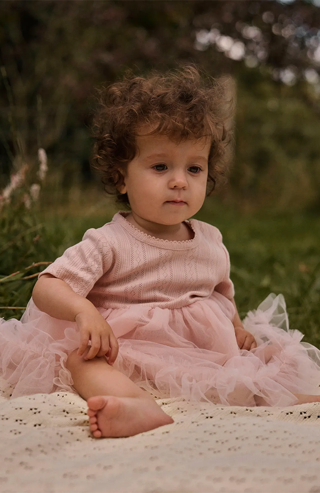 Fanella SS Body Tulle Dress - Peach Whip