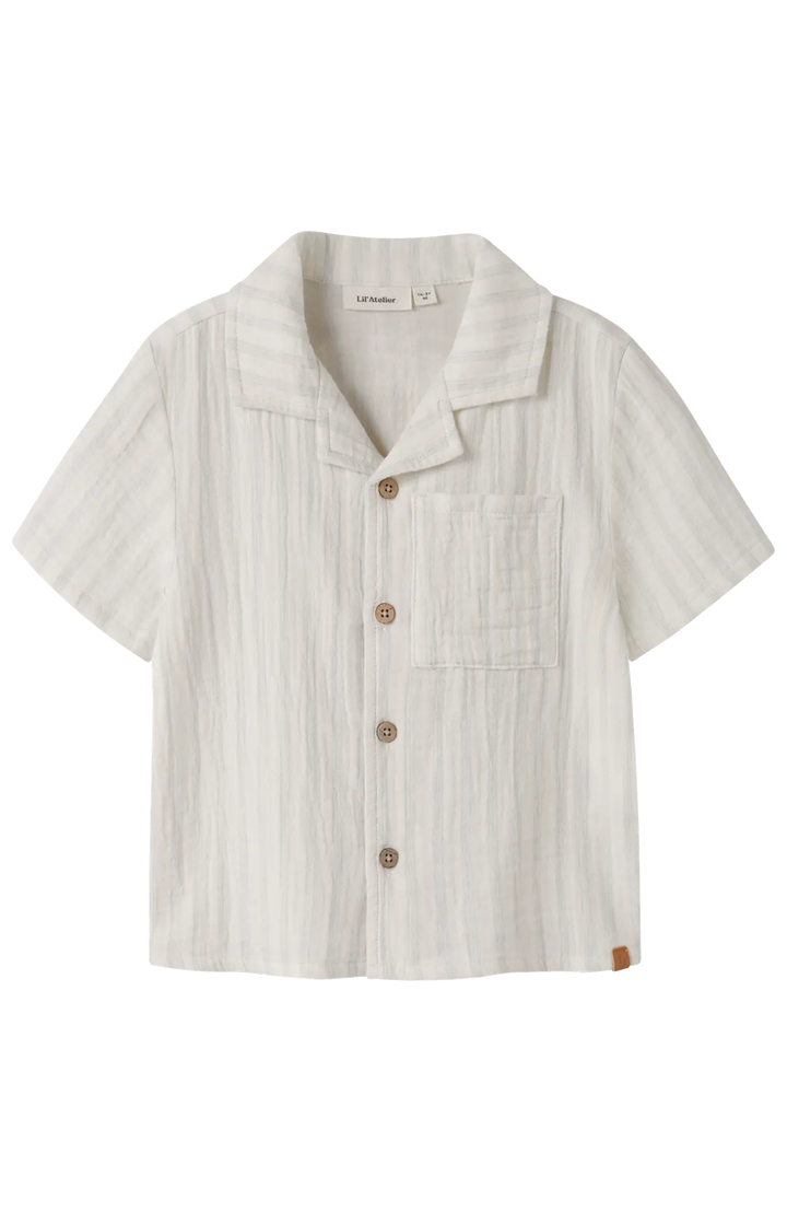 Hagi Loose Shorts - Coconut Milk/Dusty Blue