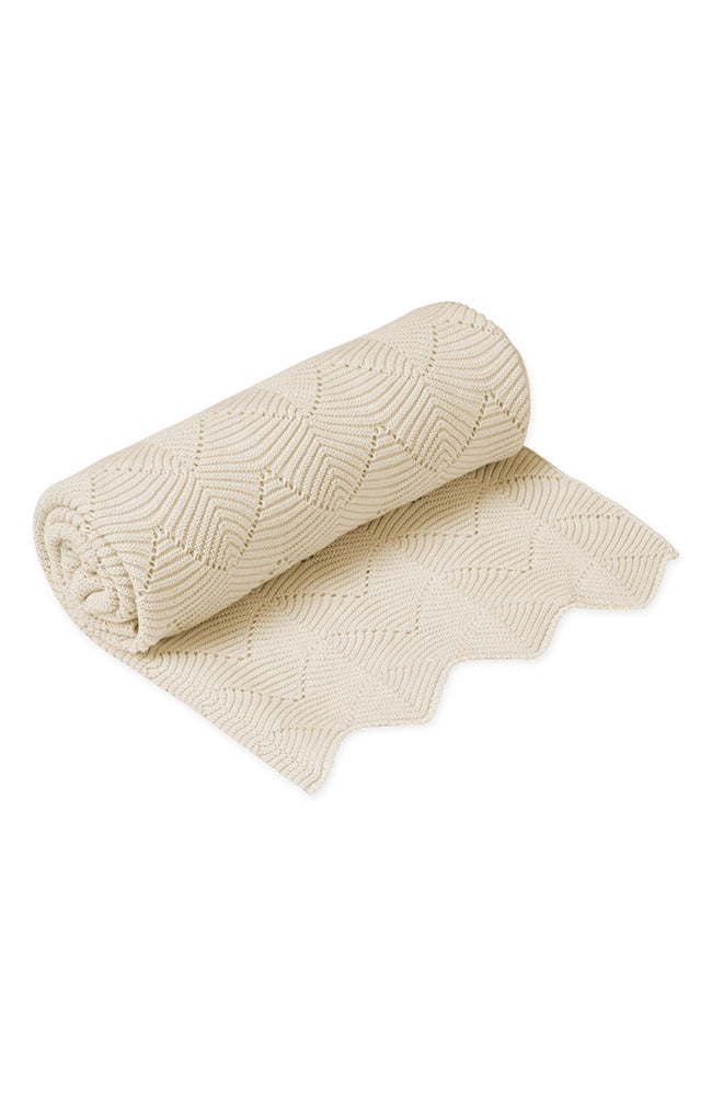 Scallop Knit Throw - Natural