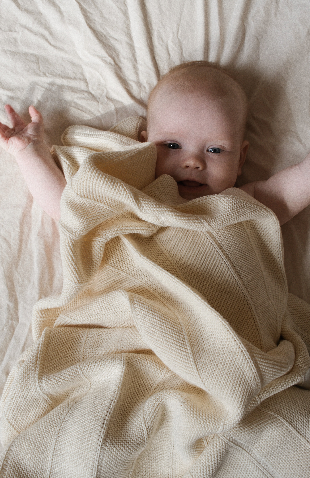 Chevron Knit Blanket - Off White