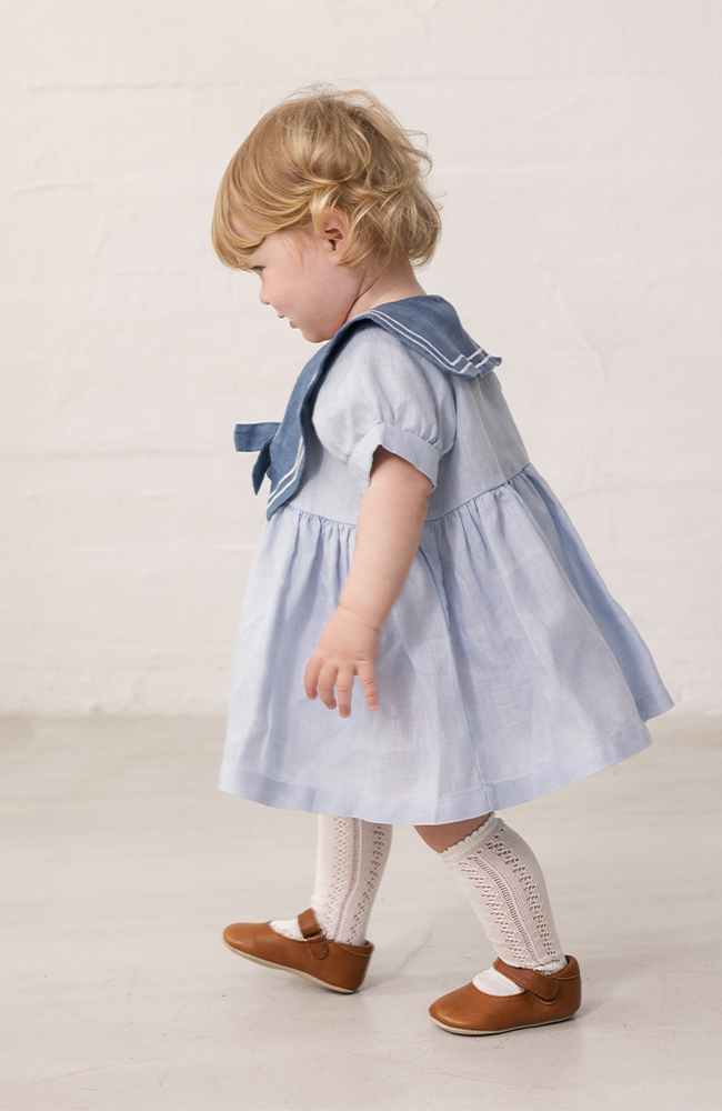 Daki Linen Dress - Blue Mist