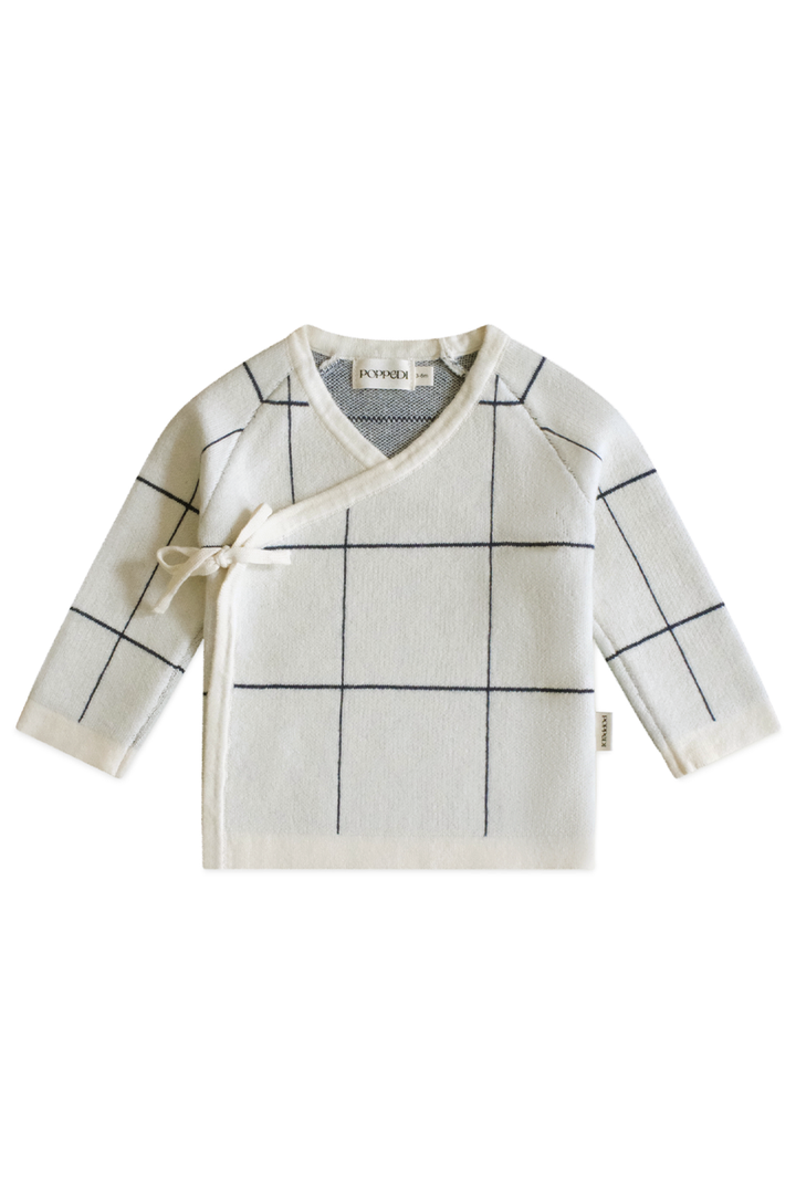 Wrap Cardigan - Navy/Cream Poppedi Cardigan