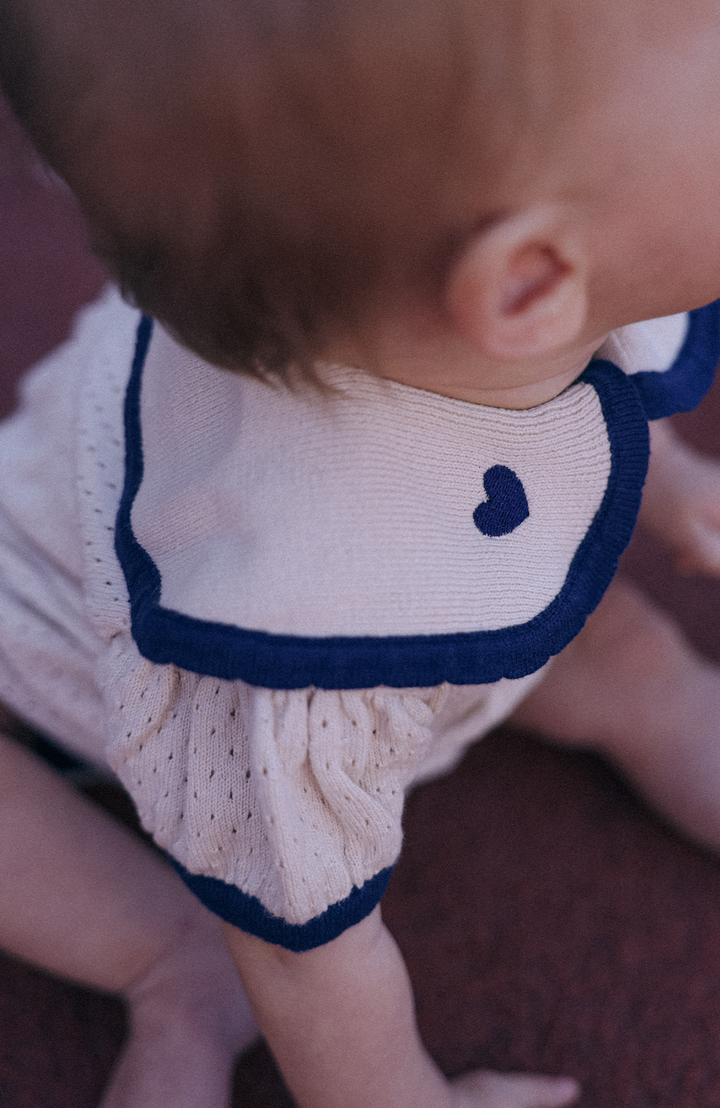 League Sail Romper - Sand/Navy