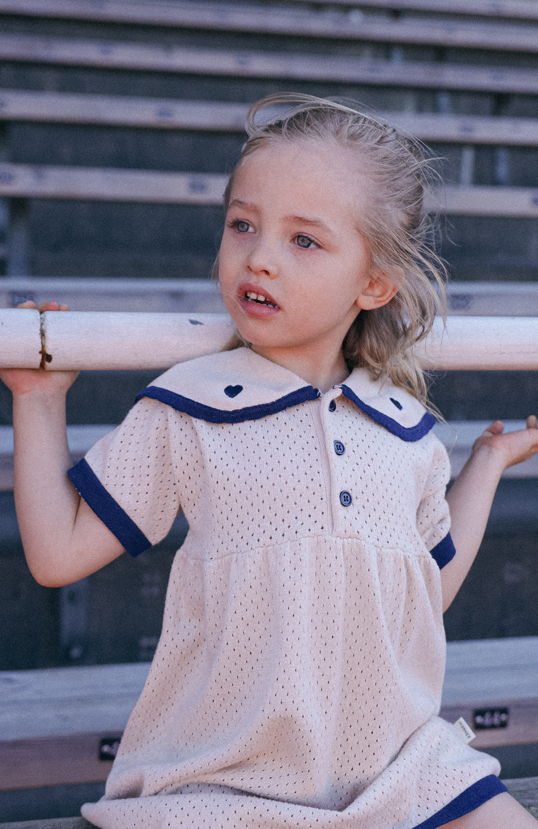 League Sail Dress - Sand/Navy