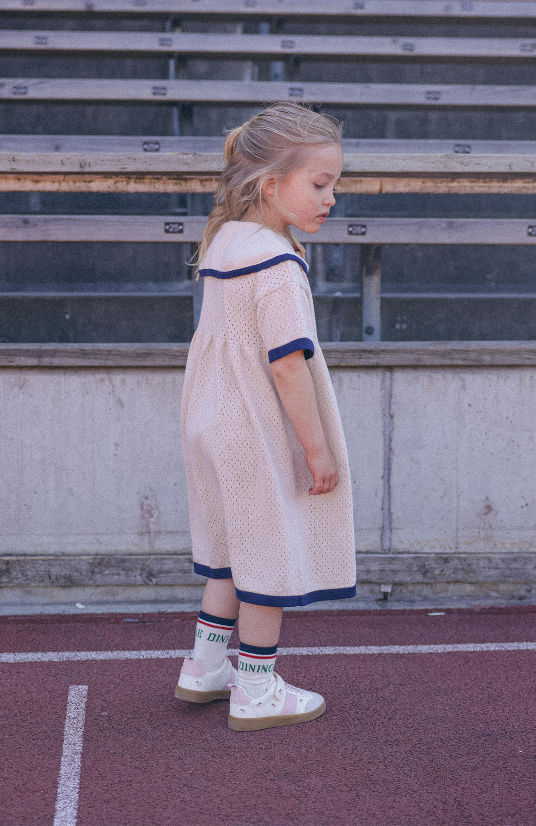 League Sail Dress - Sand/Navy