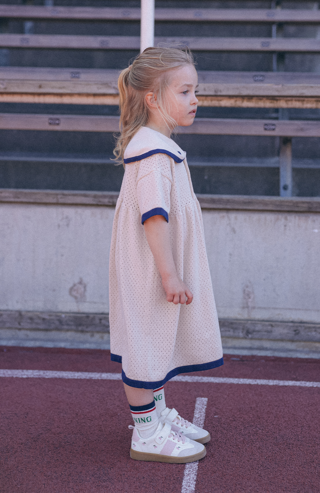 League Sail Dress - Sand/Navy
