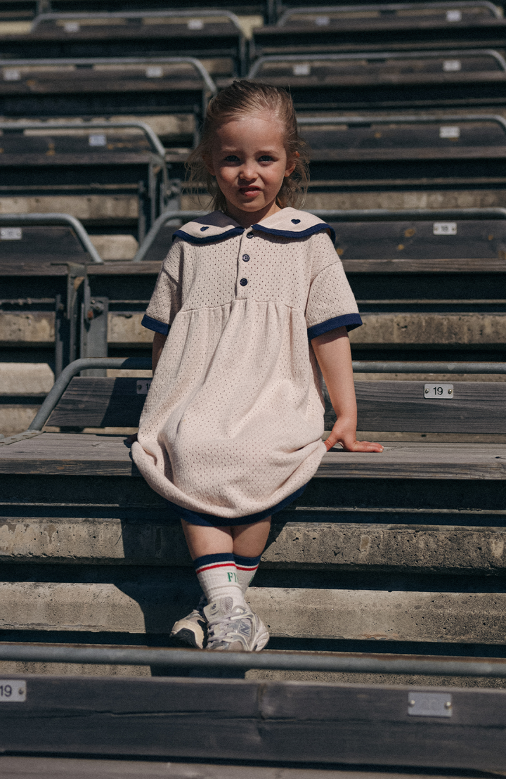 League Sail Dress - Sand/Navy