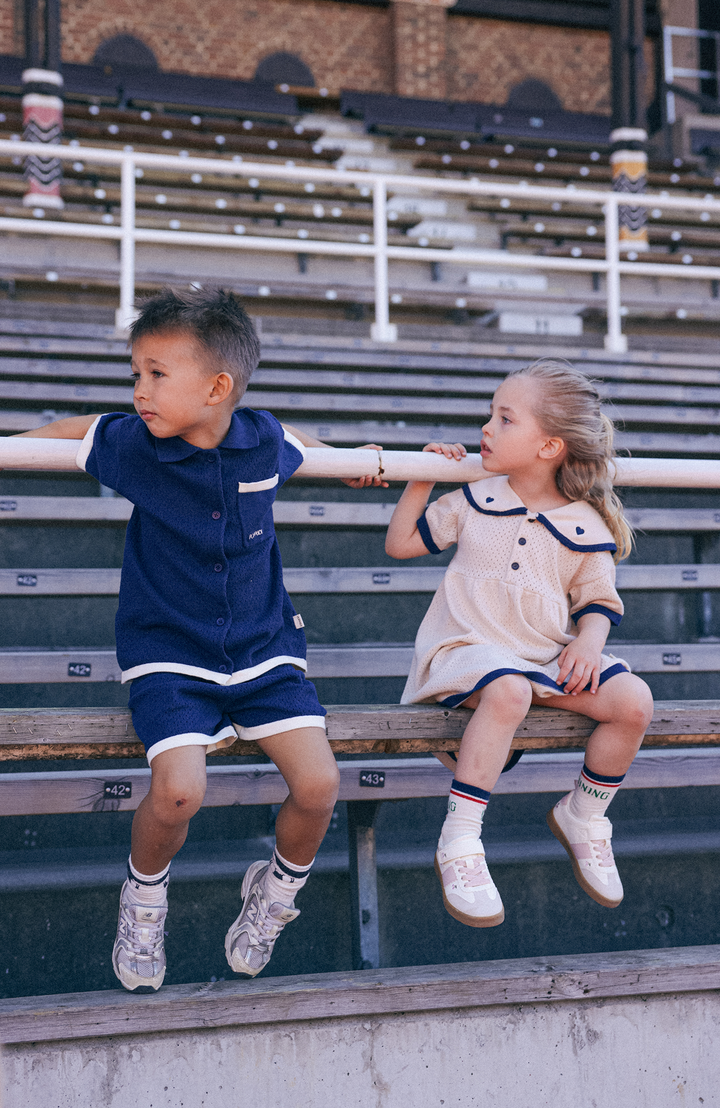 League Sail Dress - Sand/Navy