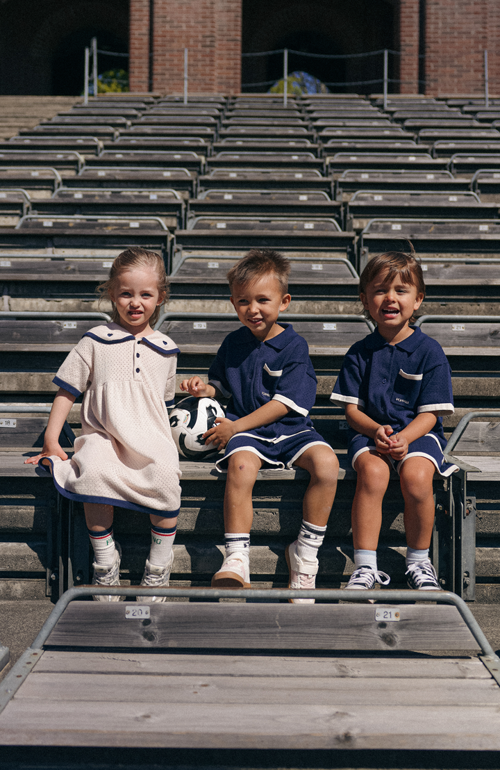 League Sail Dress - Sand/Navy