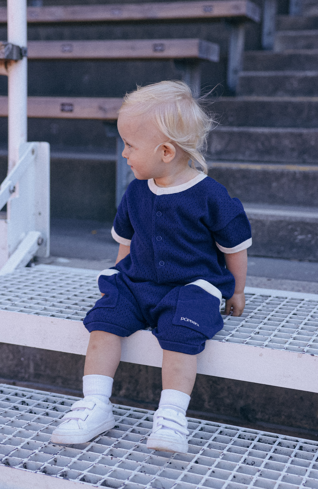 League Romper - Navy