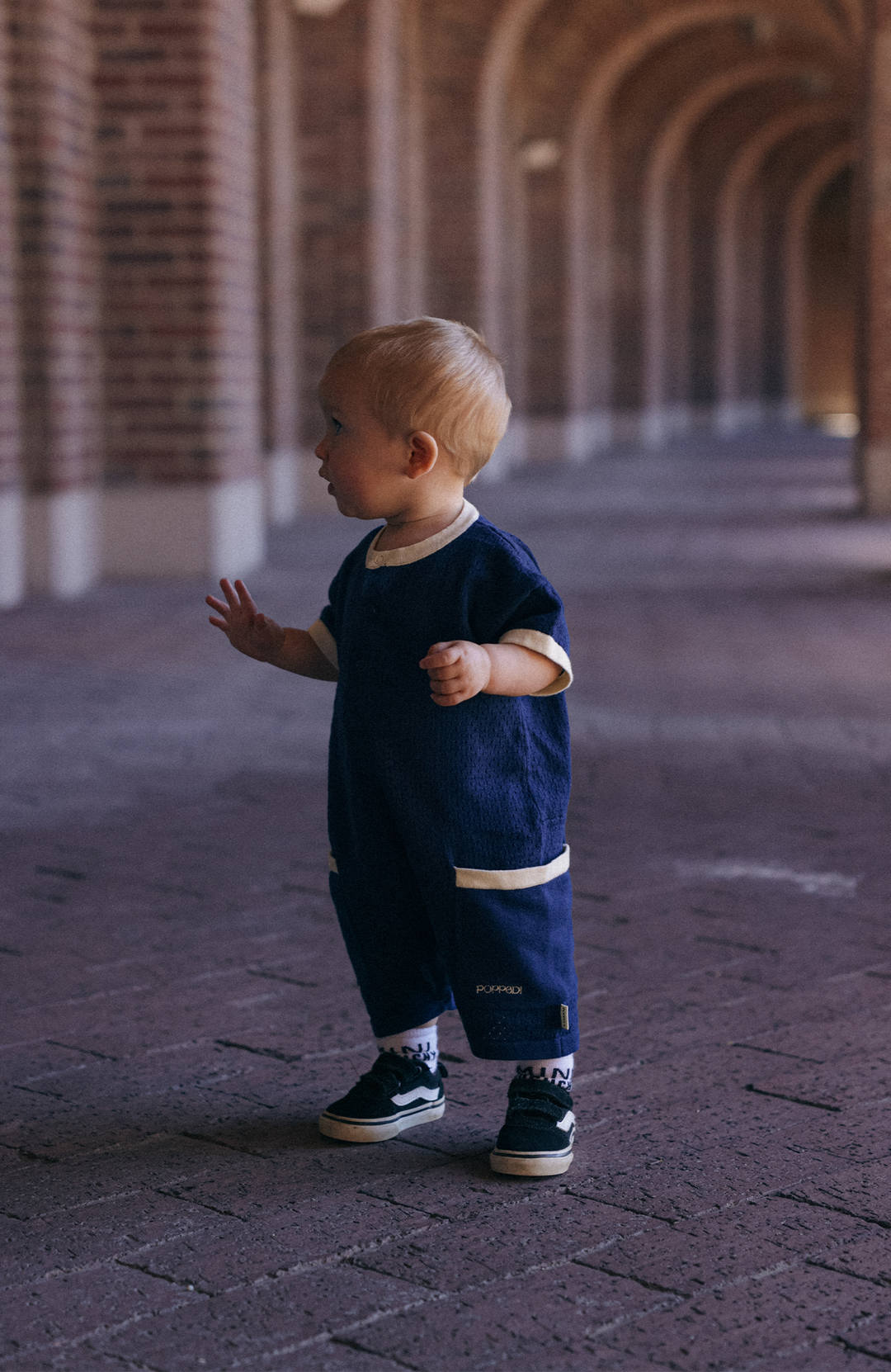League Romper - Navy