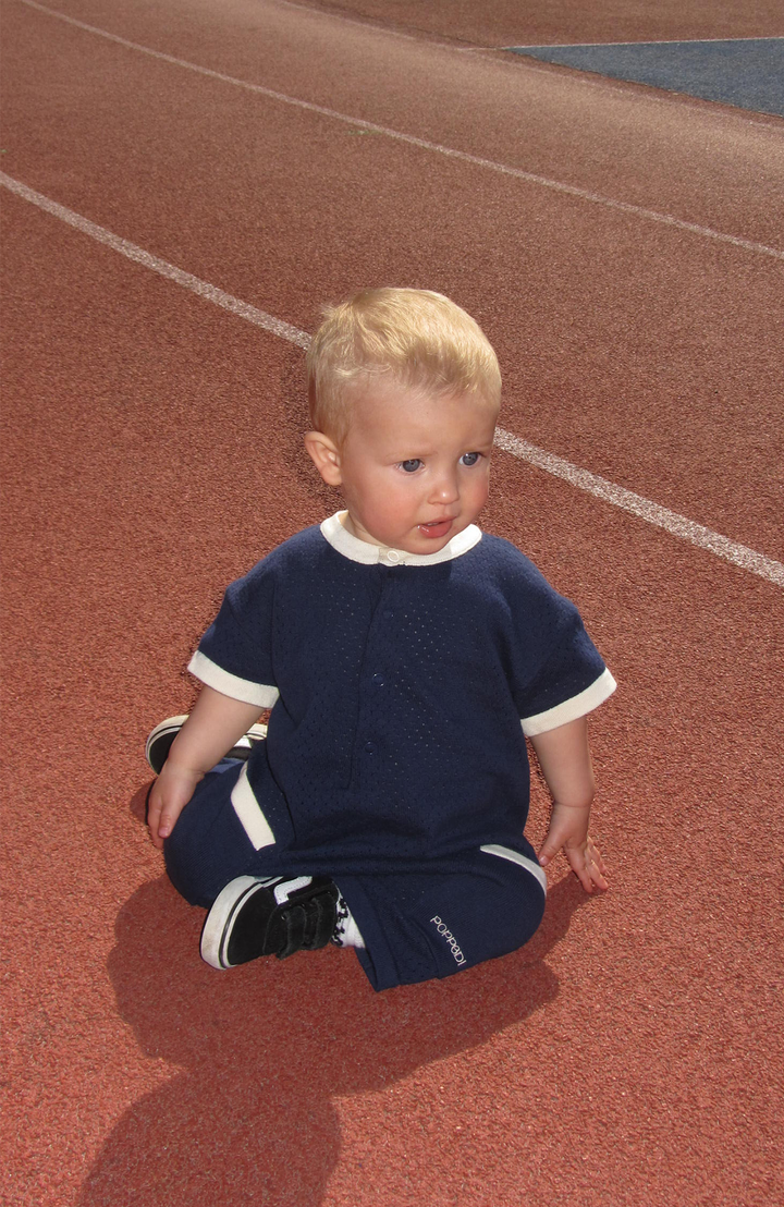 League Romper - Navy