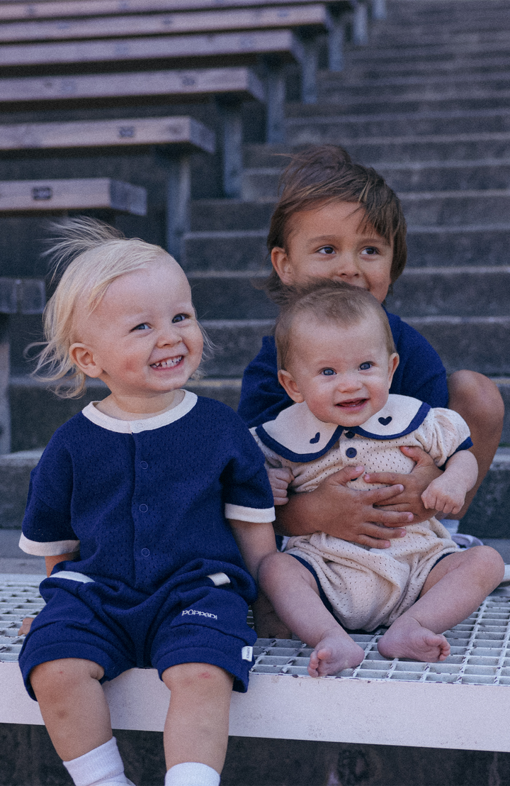 League Romper - Navy