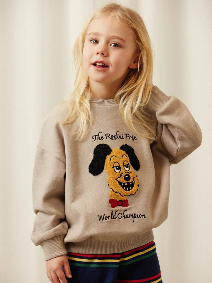 Rodini Prix Chenille Sweatshirt i grått från Mini Rodini