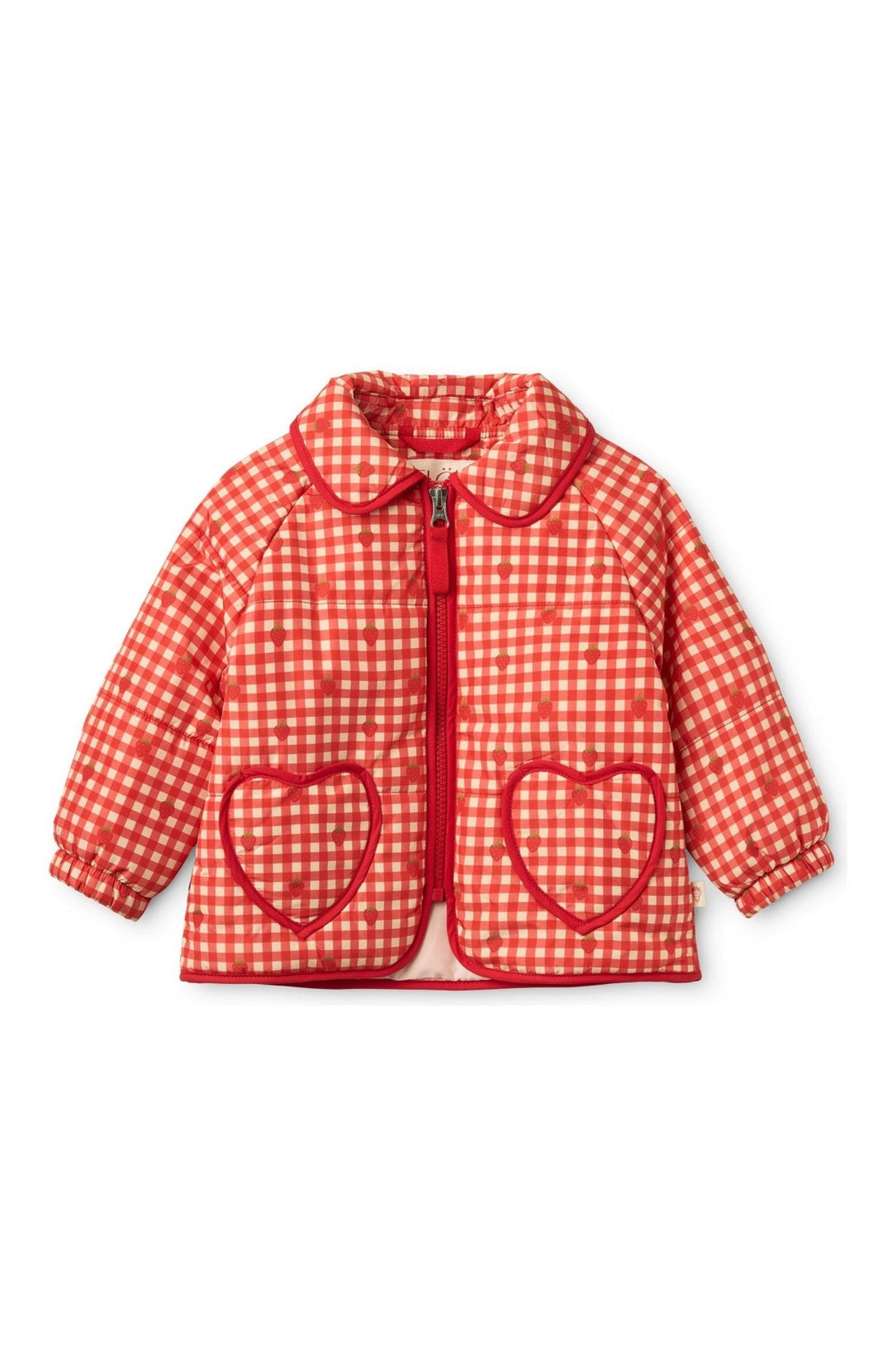 Molly Padded Jacket - Red Berry Gingham Flöss Jacka