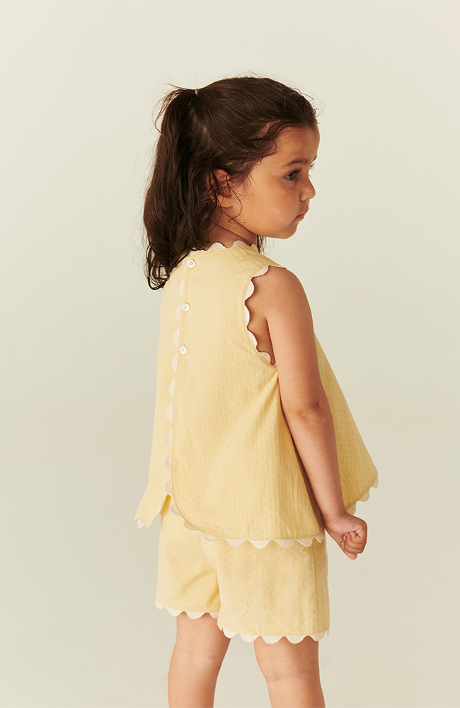 Deco Top & Shorts Set - Pale Yellow Comb.