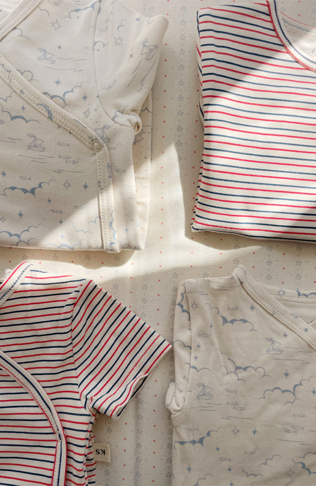Basic Long Sleeve Newborn Body - Stripe Tricolore Petit