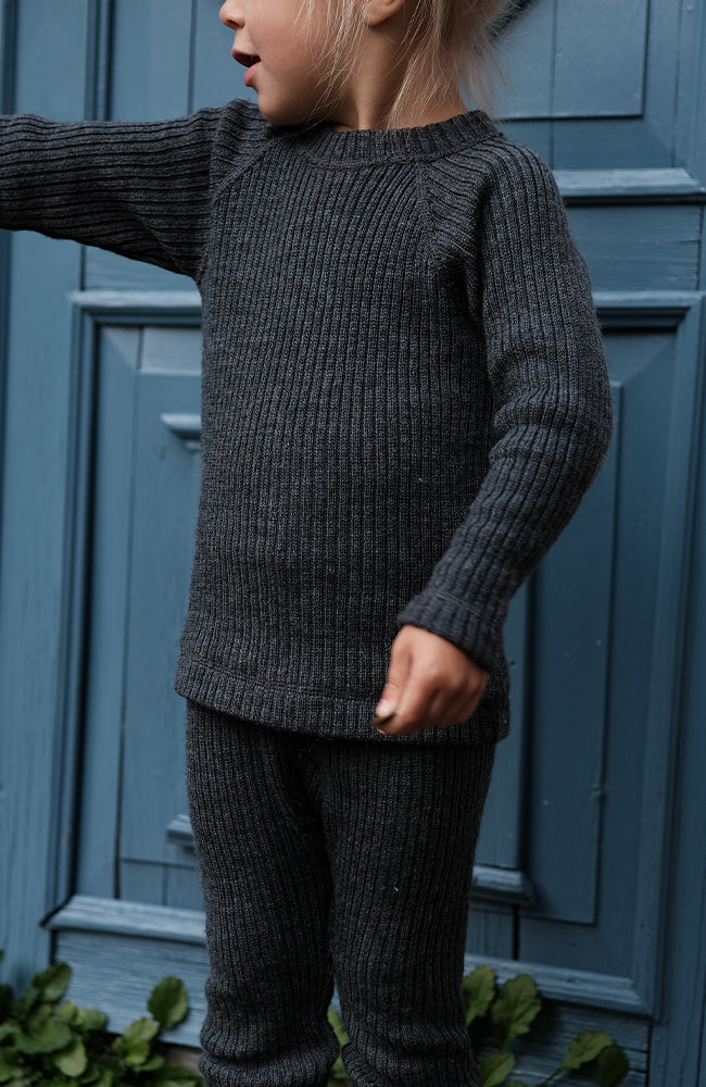 Wool Sweater - Grey Melange Joha Tröja