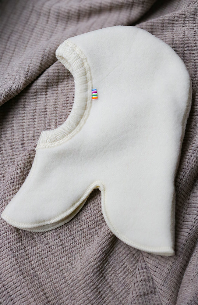 Wool Balaclava Double Layer - Creme Vit Joha mössa