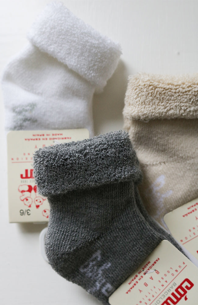 Baby Terry Cotton Socks - Linen Condor Strumpor