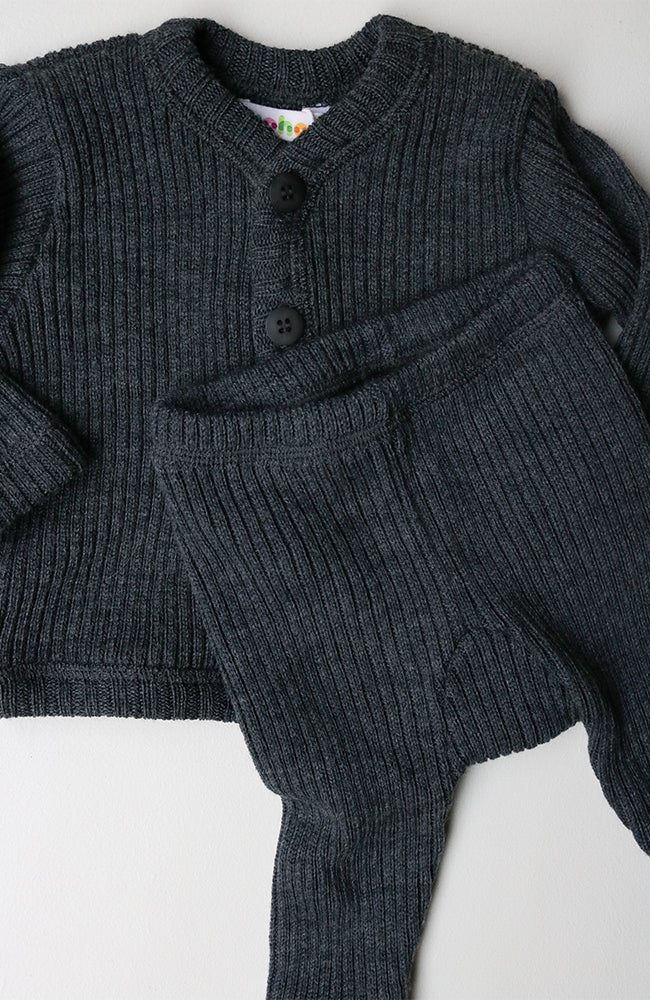 Ull Cardigan - Grey Melange Joha Tröja