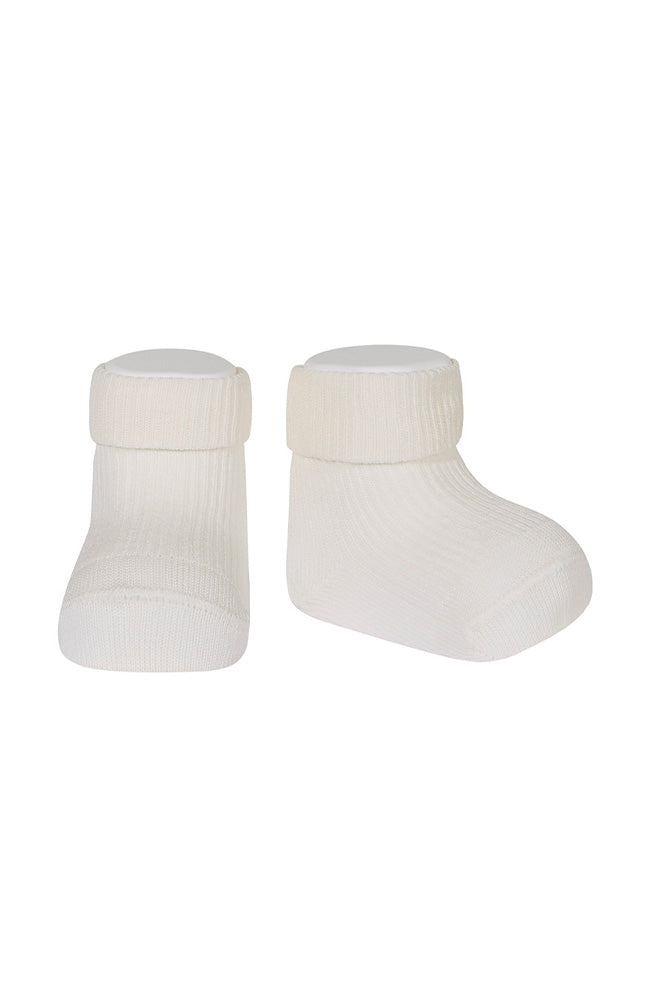 Fine Rib Ankle Socks w / Folded cuff - Cream Condor Strumpor