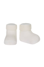 Fine Rib Ankle Socks w / Folded cuff - Cream