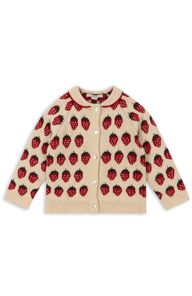 Belou Knit Collar Cardigan - Strawberry Konges Slöjd Tröja