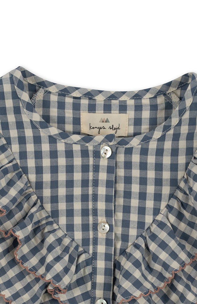 Kim Frill Shirt - Captains Blue Check Konges Slöjd Blus