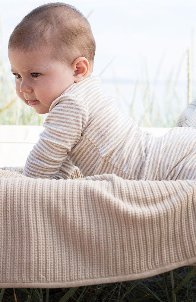 Baby Leggings Stripe - Oat/Offwhite Serendipity Organics Leggings