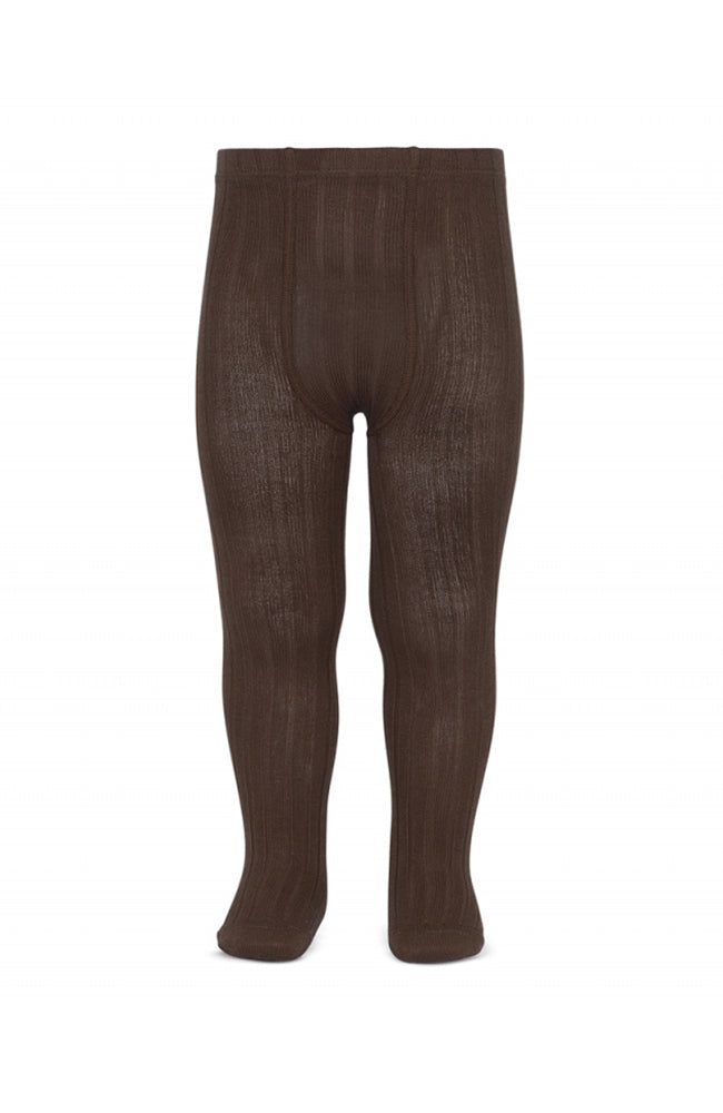 Basic Rib Tights - Marron Condor Strumpor