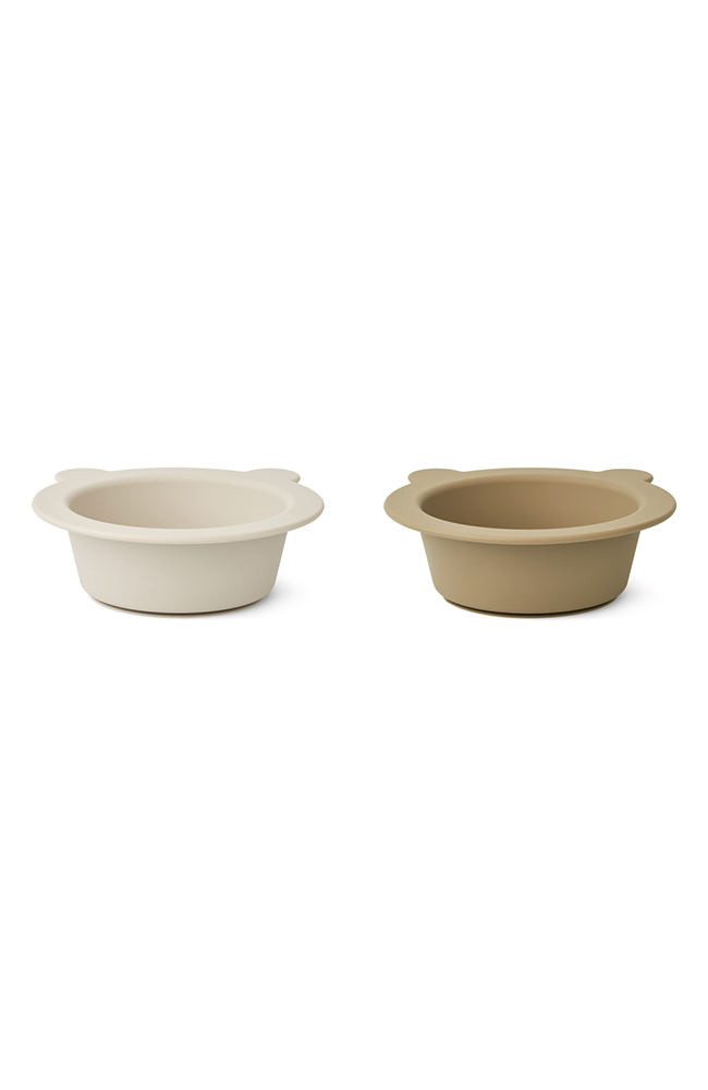 Peony Suction Bowl 2-Pack - Sandy/Oat