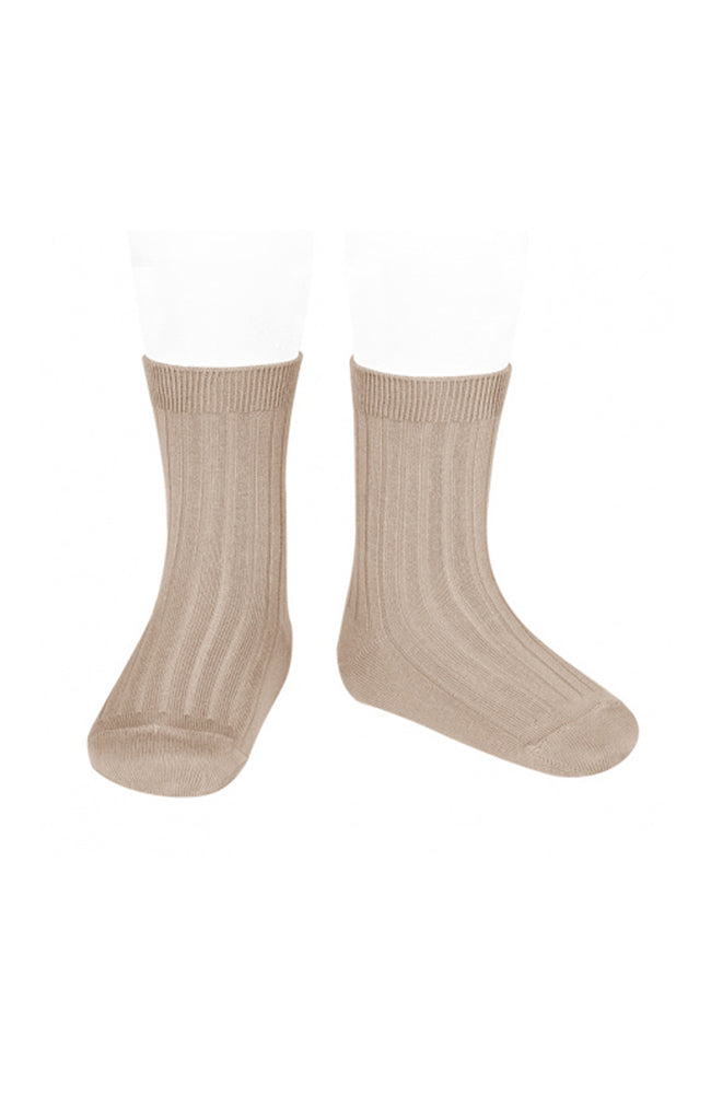 Basic Rib Short Sock - Nougat