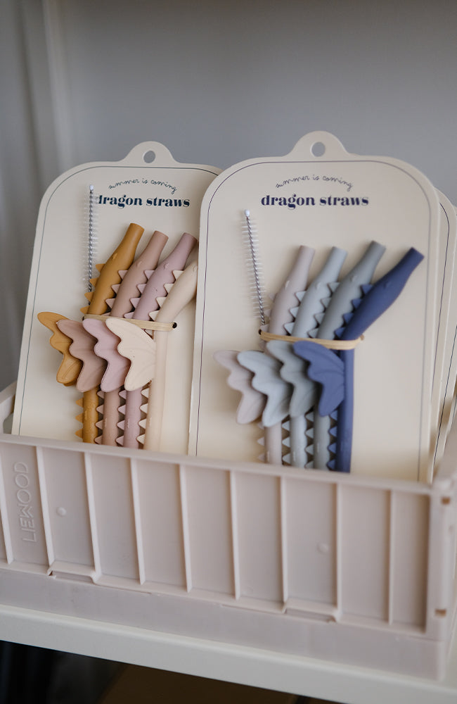 4-pack Silicone Sip Straw Dragon - Blush Mix Konges Slöjd Äta & dricka