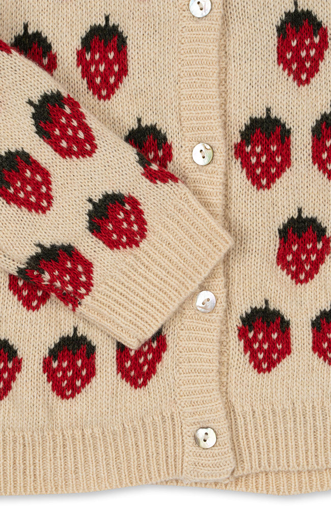 Belou Knit Collar Cardigan - Strawberry Konges Slöjd Tröja