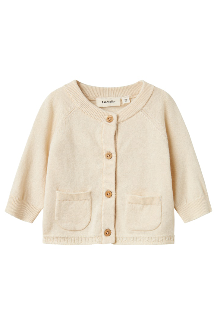 Nord Wo/Co Knit Cardigan Baby - Turtledove Melange Lil' Atelier Cardigan
