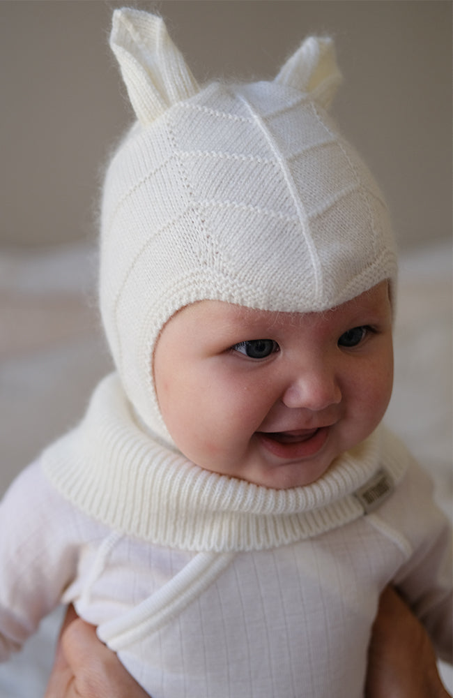 Balaclava Ears Wool Knit - Off-white