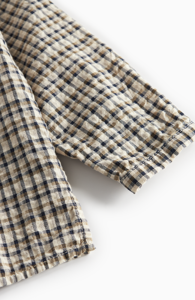 Totoro Seersucker Check Top Baby - Pilot Navy Check MarMar Copenhagen Skjorta