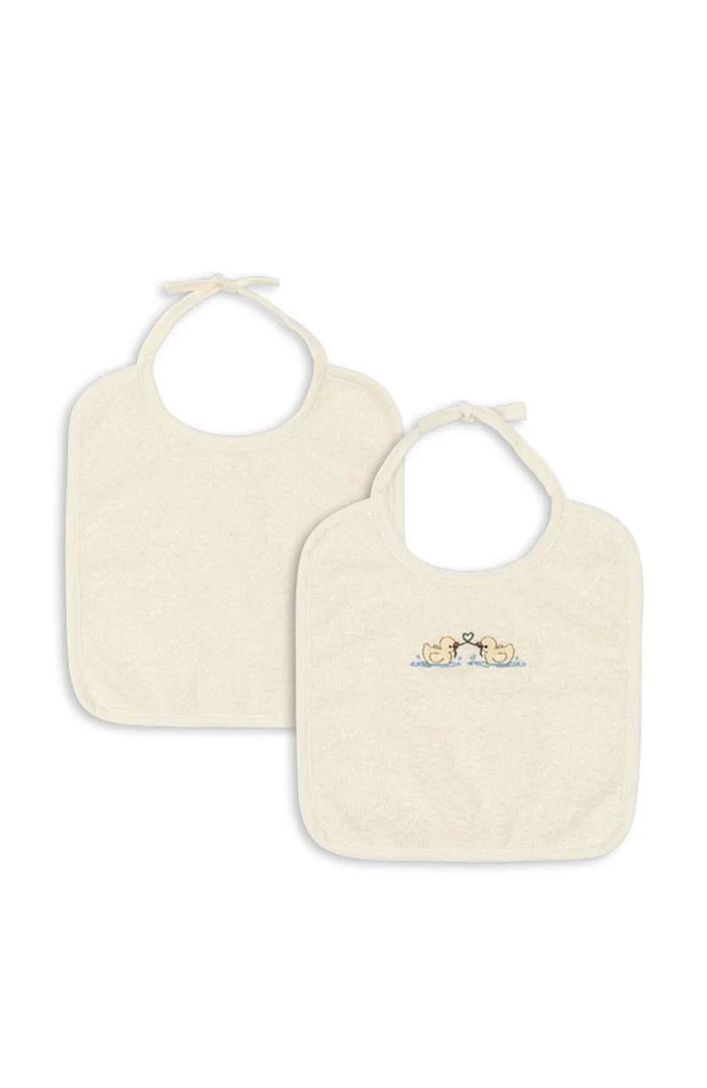 Figo 2 Pack Terry Bibs - Antique White