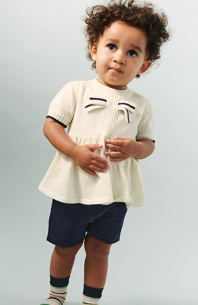 Baby Bow Top - Ecru