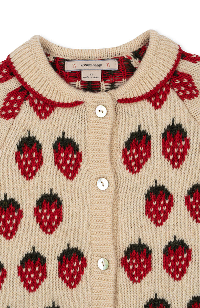 Belou Knit Collar Cardigan - Strawberry Konges Slöjd Tröja