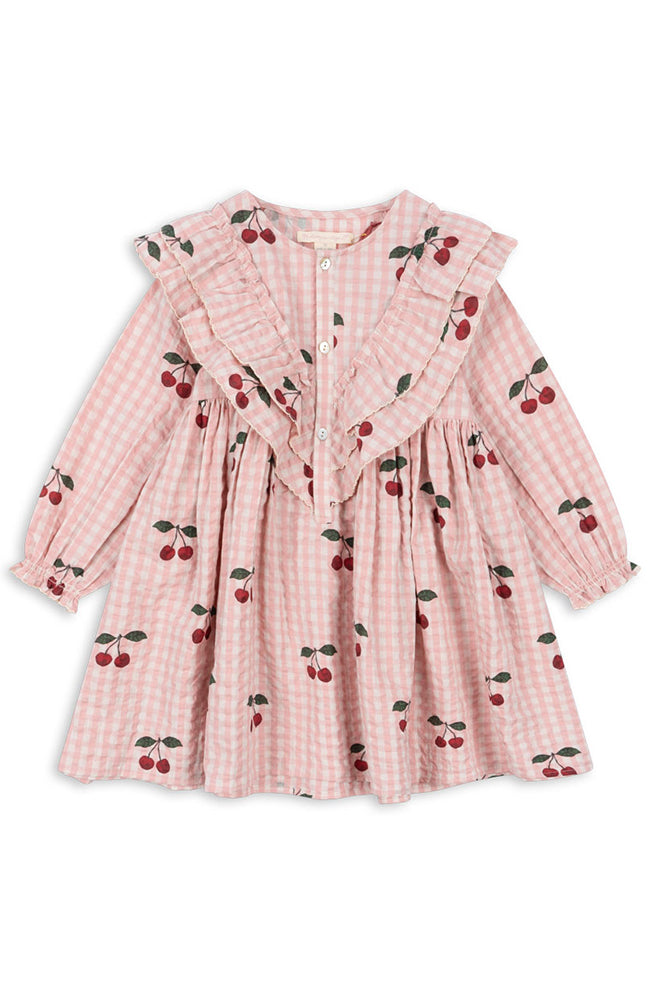 Kim Frill Dress - Cherry Check