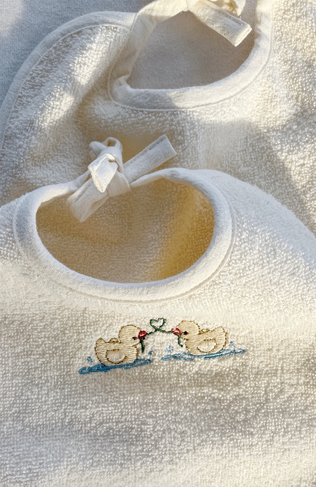 Figo 2 Pack Terry Bibs - Antique White