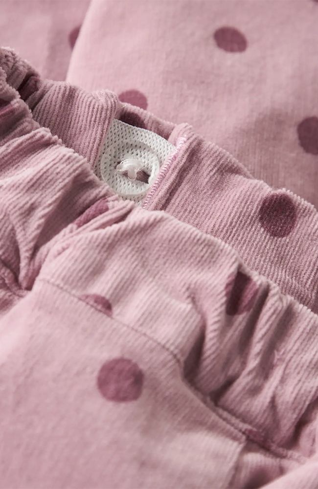 Somba Loose Cord Pants - Violet Ice Dots