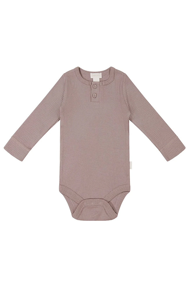 Rib Long Sleeve Bodysuit - Mauve Shadow Jamie Kay Body