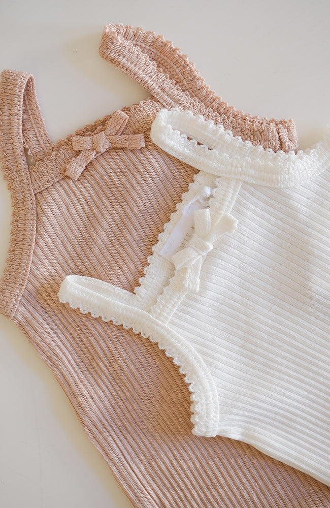 Rib Singlet Bodysuit - Dusky Rose Jamie Kay Body