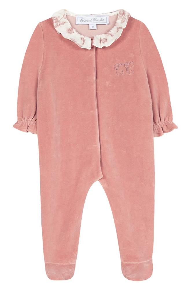 Onepiece - Pink in Velvet Print Toile de jouy