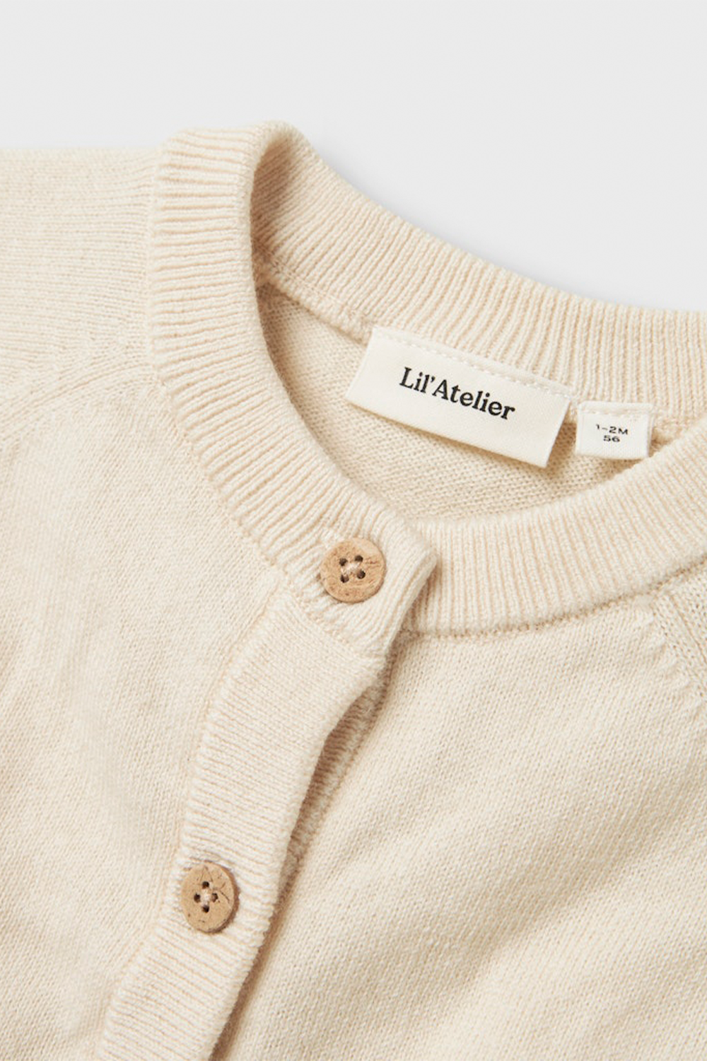 Nord Wo/Co Knit Cardigan Baby - Turtledove Melange Lil' Atelier Cardigan