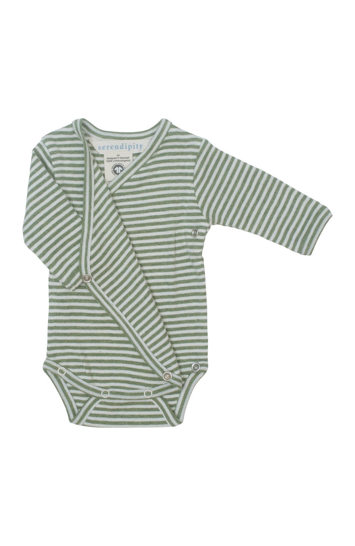 Newborn Wrap Body - Moss/Offwhite – detalj 1