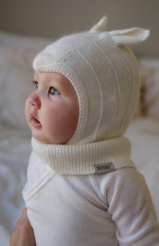 Balaclava Ears Wool Knit - Off-white